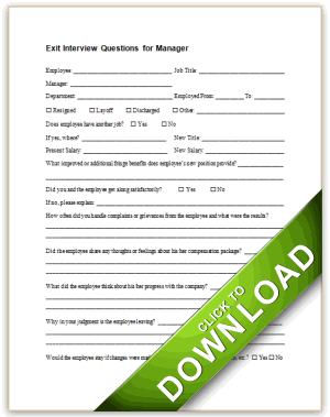 Exit Interview Form (for Manager)